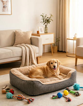 The Grand Retreat Dog Bolster Bed — Luxury Lounger for Large Breeds