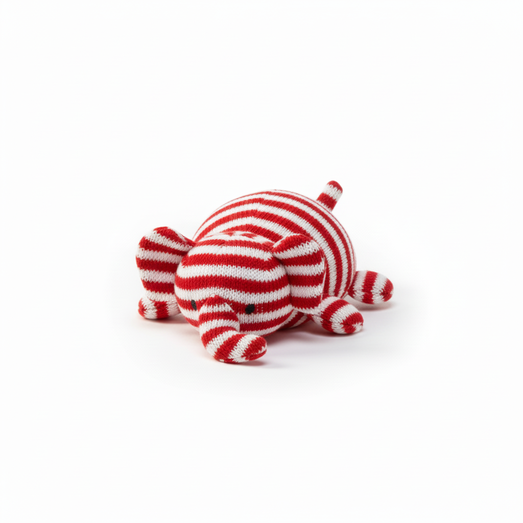 Elephant Knit Dog Toy - Red