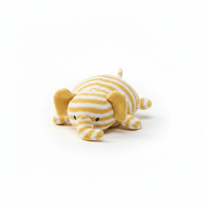 Elephant Knit Dog Toy - Yellow